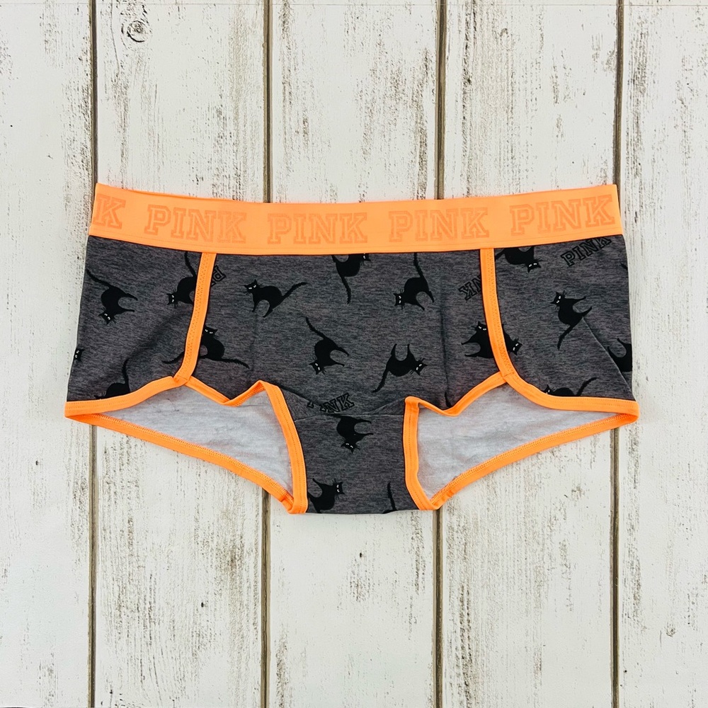 RARE VS PINK Halloween Black Cat Boyshort Large